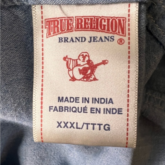 True Religion Blue Button Down Shirt Size XXXL - Picture 10 of 12